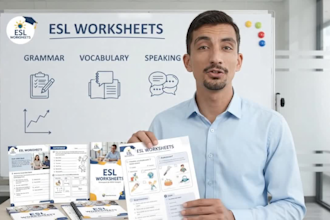 create professional esl worksheets, quizzes, tests and english workbooks