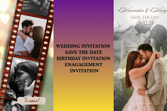 create wedding invitation video or save the date invitation