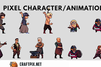 create pixel art character, sprite sheet animation, topdown isometric character