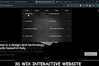 do 3d animated wix website, wix spline animation, interactive wix studio design