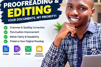proofread and edit your english documents profesionally