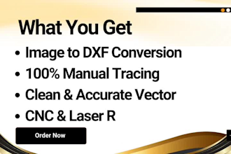convert image, logo or sketch to dxf, svg vector for cnc laser cutting