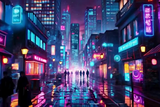 create relaxing lofi 2d loop animations, gifs, and music video visuals
