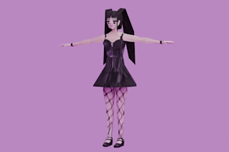 create low poly ps1 style characters