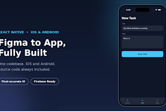 convert your figma or website design into a react native app