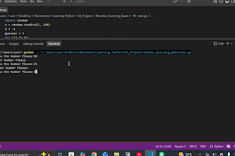 design simple python number guessing games