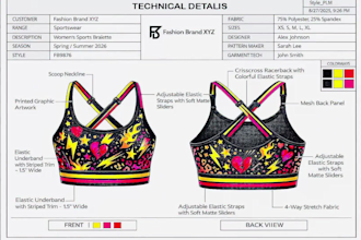 design fashion tech pack and clothing tech pack
