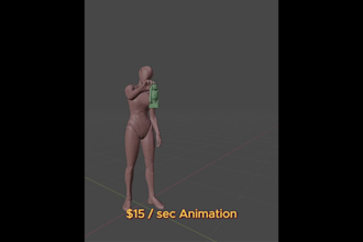 do 3d character animation cycle , acting , action for game or series