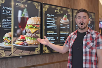 design digital menu board TV screen menus restaurants food promotions displays