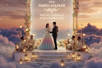design cinematic 3d wedding video and poster invitations