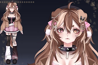 design and rig live2d vtuber model, 2d vtuber model, live2d rigging vtube stuido