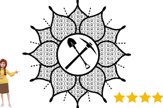 design a unique mandala and geometric tshirt artwork