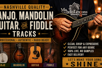 record nashville quality banjo, mandolin, guitar, or fiddle tracks