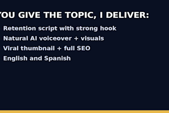create a faceless youtube video with script, voiceover, visuals and thumbnail
