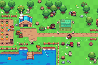 create pixel art tileset game asset sprite sheet for retro games and game art