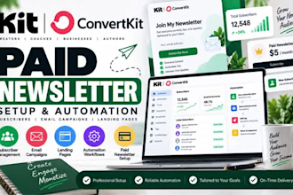 setup convertkit newsletter subscriber automation landing page email campaigns