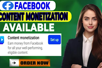 deliver a fully facebook content monetization setup page