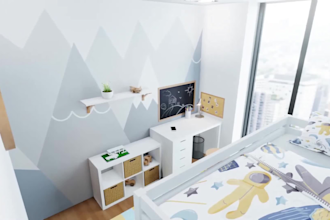 design 3d kids room, kids cafe, playroom interior, nursery room with rendering