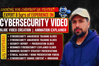 create cybersecurity online course content, animated slide video, presentation