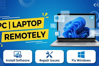 install software, repair, fix windows, computer, pc, laptop remotely