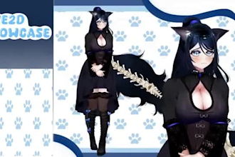 draw and rigging live2d vtuber model, vtuber rigging, vtuber commission style