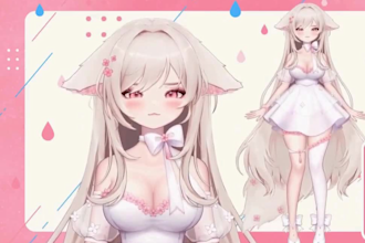draw and rig 2d vtuber model, nsfw live2d model, anime vtuber character design