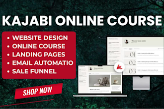 setup kajabi online course, kajabi website design, kajabi sale funnel