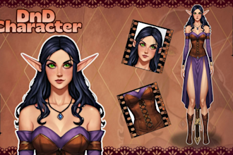 draw original dnd or rpg character art mpas party for you