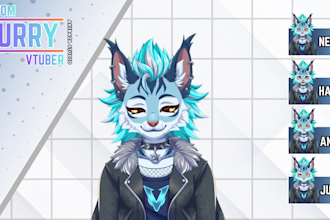 design furry or fursona vtuber model ready to rig