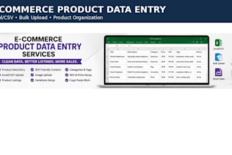 do ecommerce product listing and data entry