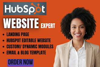develop custom hubspot website landing page and editable modules hubspot cms