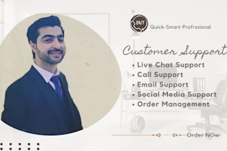 be your customer support agent for live chat, email and phone support