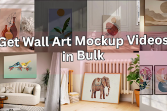 create a bulk wall art mockup video for your etsy store
