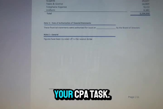 deliver 1hr verify income statement, balance sheet cashflow finance statement
