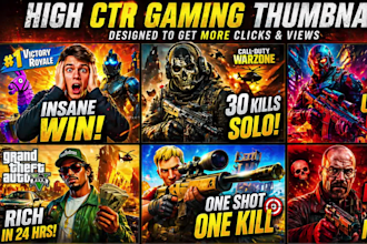 design high CTR gaming youtube thumbnails