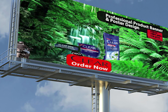 do professional banner, poster, billboard, rollup, standup design within 6 hours