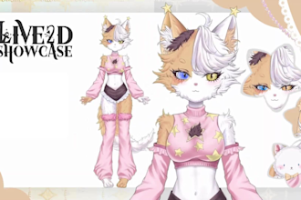 draw and rig live2d model, 2d vtuber model, anime vtuber model, vtuber rigging
