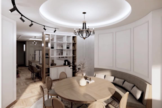design residential interiors living room kitchen bedroom animation virtual tour