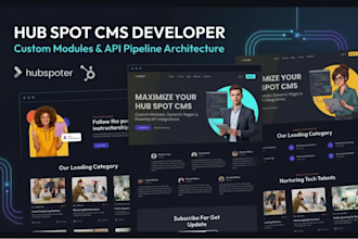 develop custom hubspot website, landing page figma to hubspot and blog template