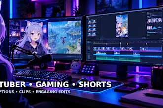 edit gaming videos, twitch vods and vtuber stream highlights