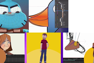 create adobe character animator 2d puppet rig  for cartoon animation