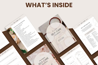 design canva gratitude journal ebook selfcare workbook template