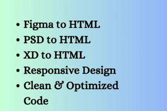 convert figma to html, xd to html, psd to html bootstrap responsive tailwind CSS