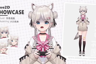 design and rig 2d vtuber model, live2d model, 2d vtuber, live2d, live2d rigging