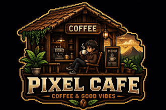 level up your brand with a custom pixel logo