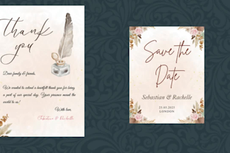 design custom wedding, birthday, baby shower, christmas and greeting card