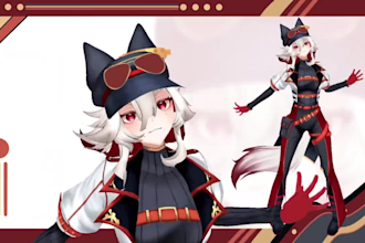 create, rig and fix 3d vtuber model, vrchat avatar and vrm vroid character
