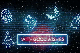 do neon christmas video greeting
