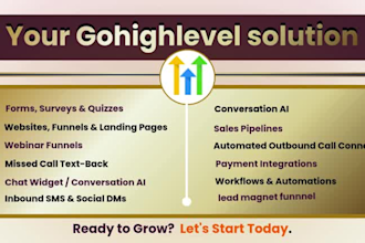 setup website sales funnel landing page webinar automation in gohighlevel ghl
