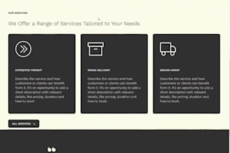 design logistic website trucking courier dispatch freight transport wix website